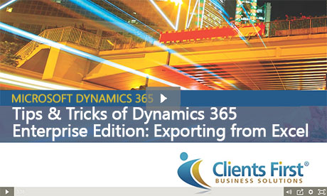 Dynamics 365 Excel Import Export