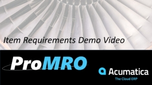 Item Requirements for the MRO